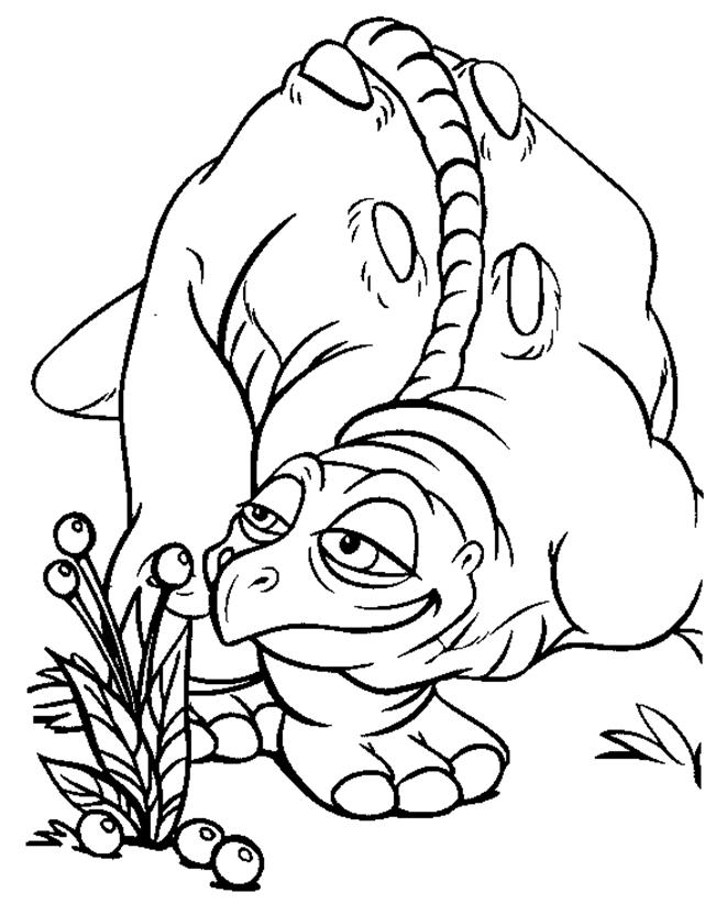 Clique ici pour imprimer le coloriage Le petit dinosaure !