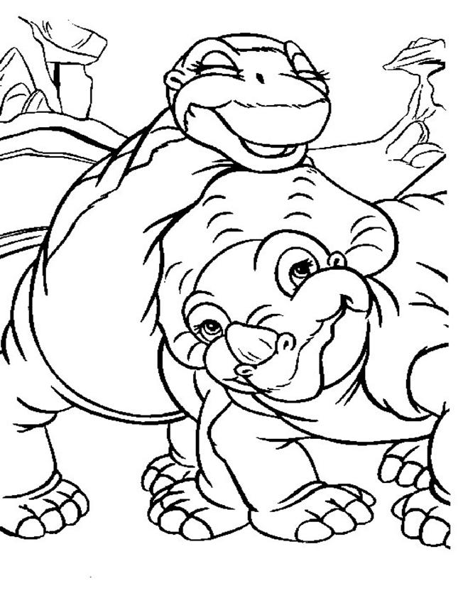 Clique ici pour imprimer le coloriage Le petit dinosaure !